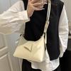 Yogodlns Women's Faux Leather French Casual Vintage Pure Color Simple Shoulder Crossbody Underarm Bag