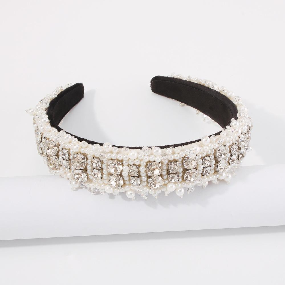 Baroque Vintage Pearl Glass Beads Bow Headband Fashion Hairbands Hair Band Hair Accessories