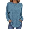 Maglione a Maglia Autunno Europeo 2025 - Girocollo, Costine, Manica Lunga, T-shirt Vestibilità Larga