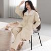 Pajamas Women'S Winter Down Cotton Three-Layer Thickened Fleece Clip Padded Jacket Warm Large Size Medium And Long Loungewear Set