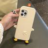 Japão bonito 3d dos desenhos animados pato silicone caso para iphone 14 13 12 11 pro xs max x xr 7 8 6 plus se 3 kawaii capa protetora macia