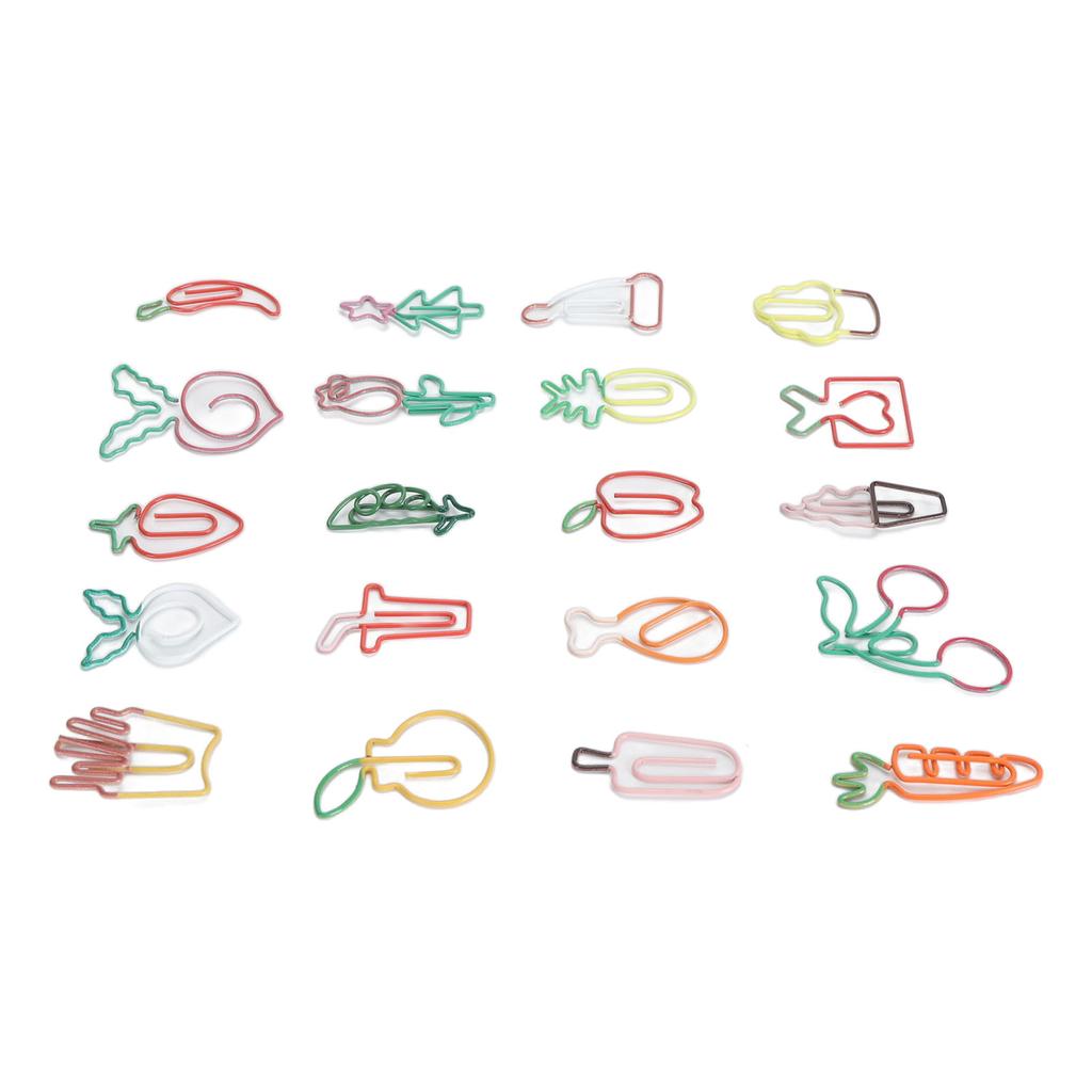 100PCS Set Marking Document Organizing Clip Multiple Cute Shapes Metal Paper Clip
