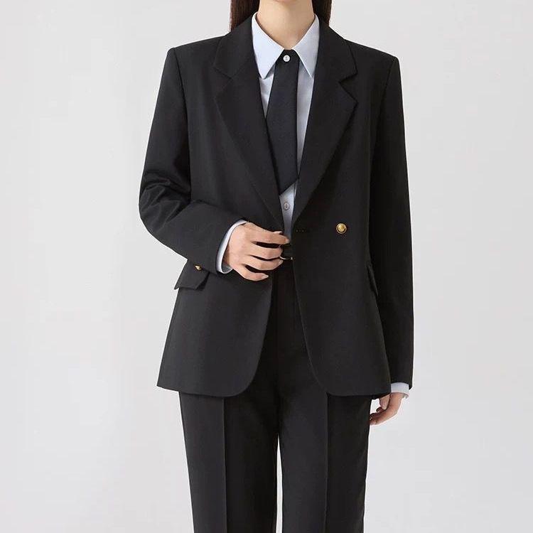 

Серый профессиональный костюмный набор для весны/осени - Формальная одежда государственного служащего S 80-95 jin