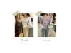 Women's Lace-Up Square Neck Slimming Crop T-Shirt for Autumn/Winter 2025