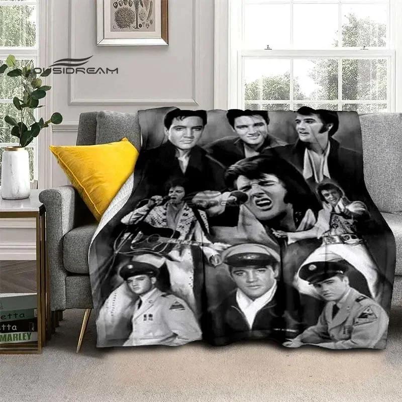 Elvis Throws Blanket 3D Printing Rock Singer Sofa Blanket Adults and Children Bedroom Living Room Decoration Blanket for Bed