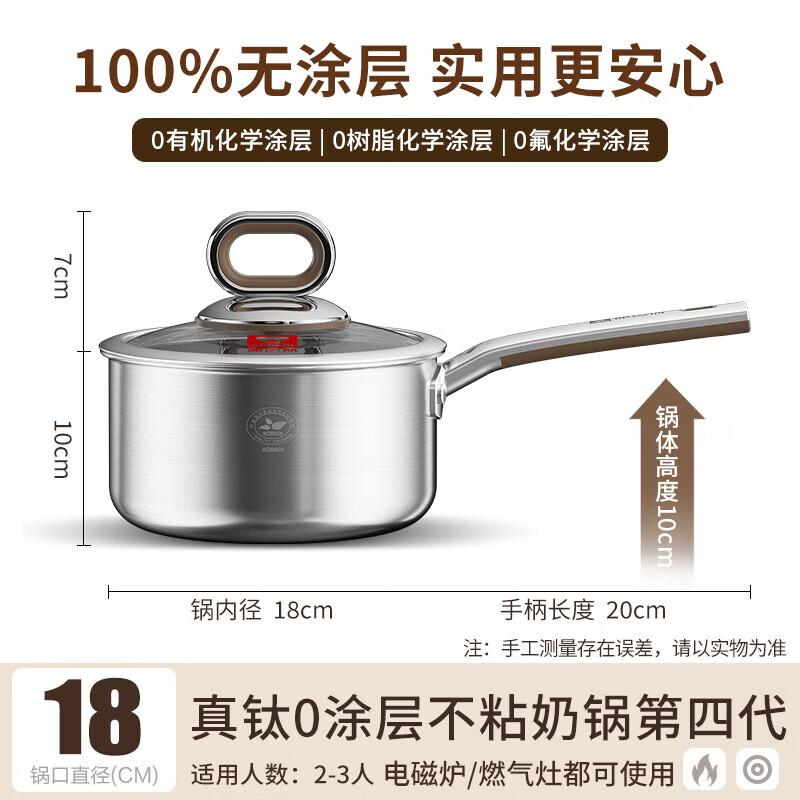 Kobach 4th Gen Titanium 316L Stainless Steel Milk Pot