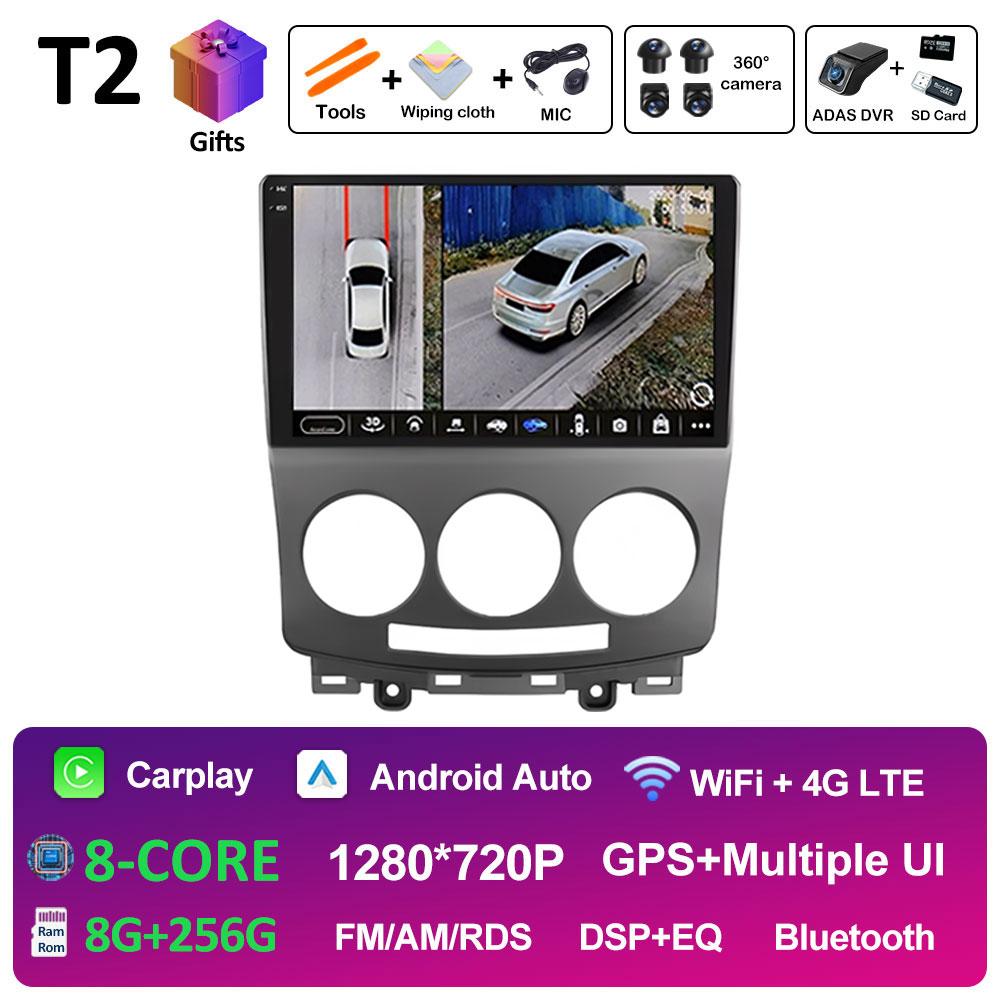 9 Inch Android Auto For MAZDA 5 2005 2006 2007 2008 2009 2010 Wireless Carplay Cooling Fan WIFI QLED IPS Screen WIFI Accessories