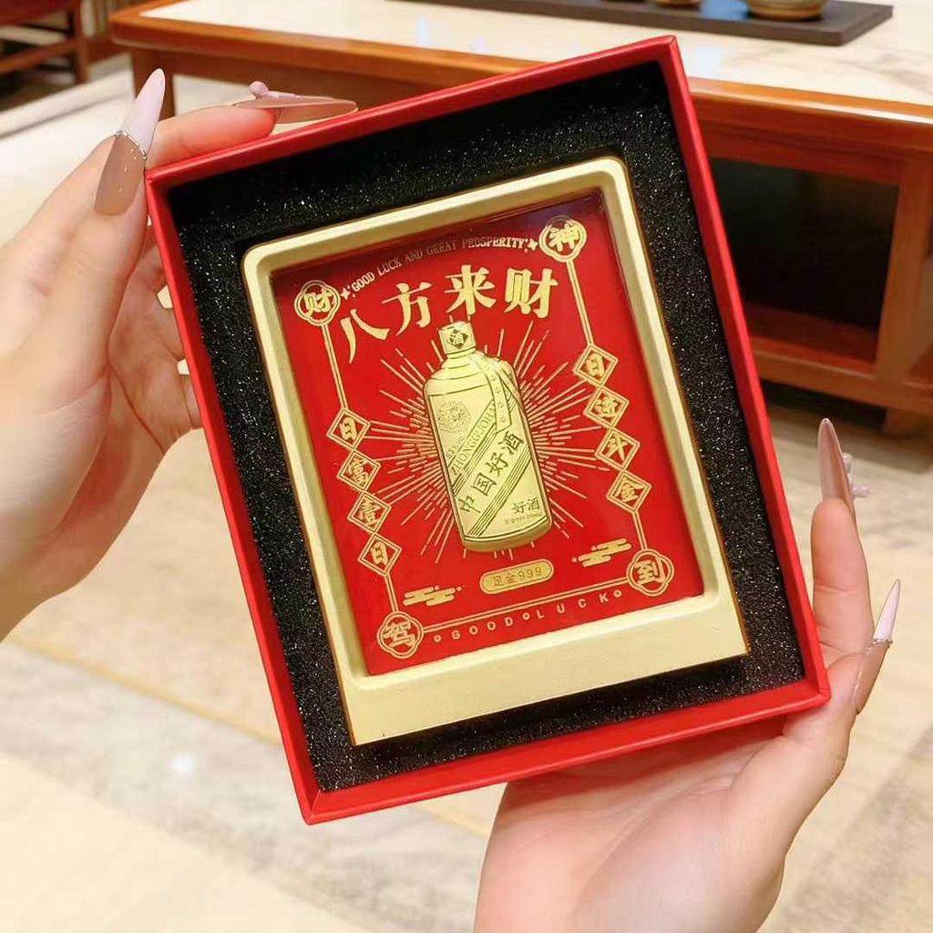 999 Pure Gold 3D Photo Frame Ornament Set for Gifts, Events, and Promotions