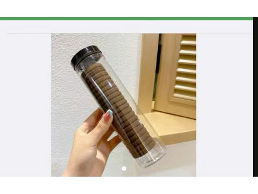 

2023 New High Elasticity Black Leather Hair Ties - Durable Rubber Bands for Girls