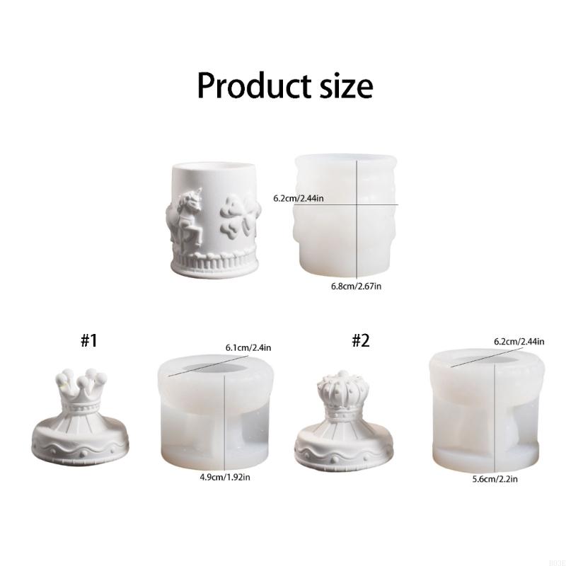 Horse Carousel Silicone Molds Resin Jar Mould With Lid For Making Container Jewelry Box Epoxy Resin B03E