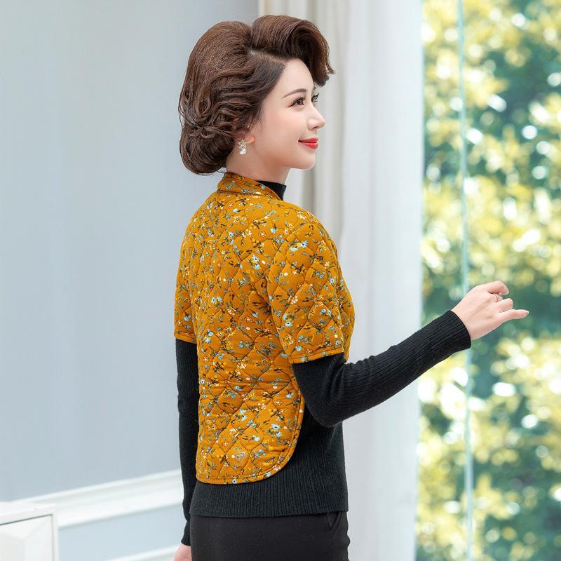 Women's Camel Hair Cotton Vest - Mid-Aged & Elderly, Warm, Thickened, Plus Velvet, Short-Sleeved, Waist & Shoulder Protection.