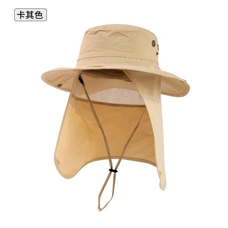 Fishing Sun Protection Hat Men's Summer UV Protection Neck Protection Outdoor Mountaineering Big Brim Sun Hat Big Head Fisherman Sun Hat