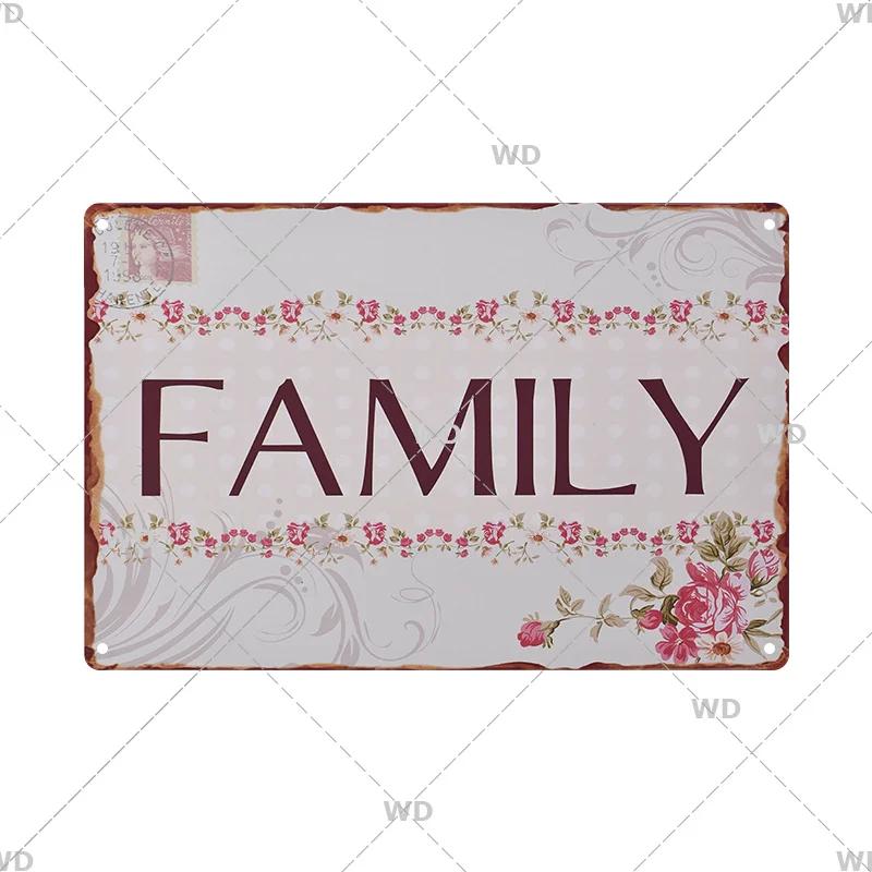 Retro Life Love Family Sentence Slogan Metal Tin Sign Vintage Metal Plaque Metal Wall Poster For Home Shop CoffeeWall Decor