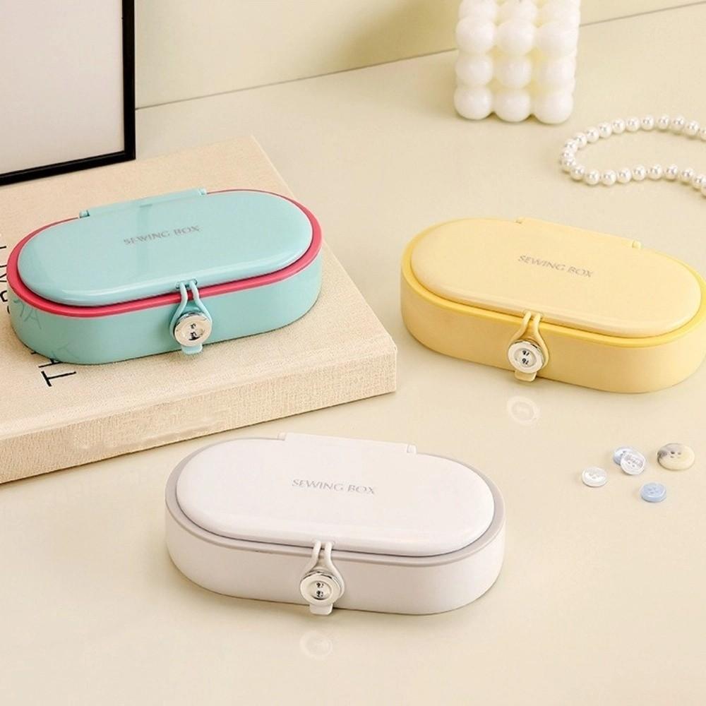 Portable Mini Sewing Box Set Dopamine Home Sewing Box Magnetic Needle Thread Box  Family