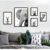 Cuadros en blanco y negro para decoración de habitación de niños, estampado de animales, León, cebra, elefante, póster artístico de pared, pintura en lienzo de Safari para guardería