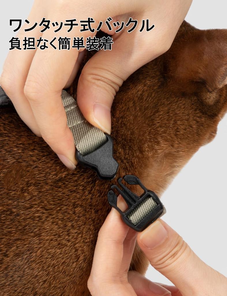 Lucky Friends No Slip Double Lock Cat Harness with Leash Easy to Put on Cat Harness and Leash Set (Olive Gray)