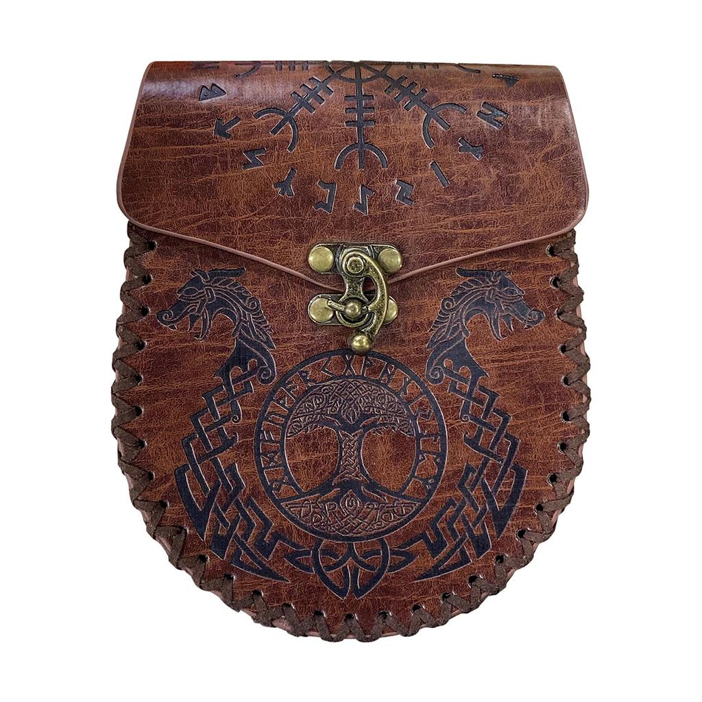 Leather Medieval Belt Pouch, Purse Handmade Style for Game Costume Halloween Knight