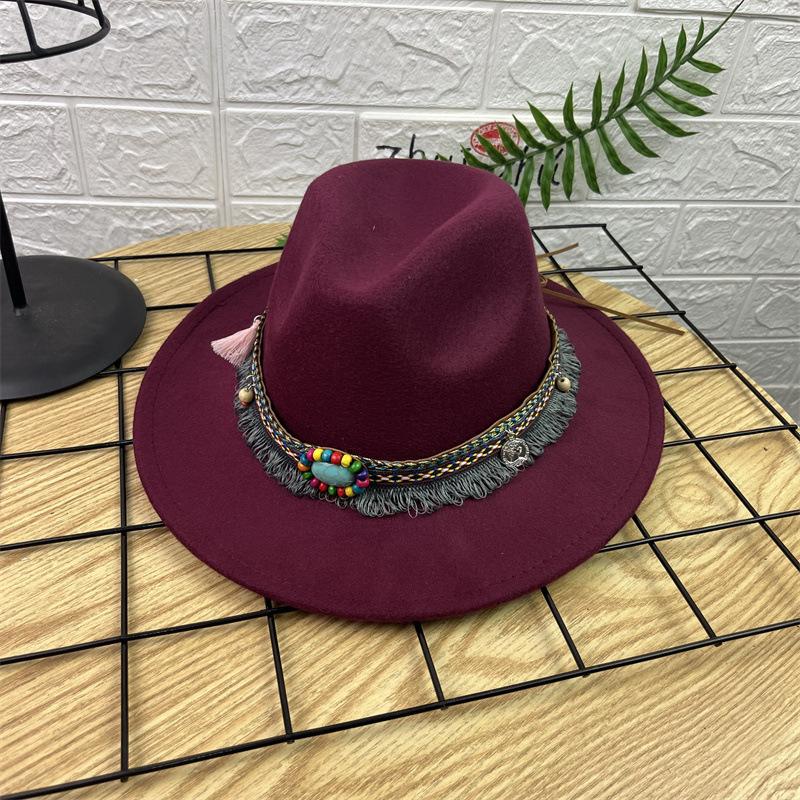 European and American new jazz hats men's and women's retro top hats woolen top hats ethnic style gentleman hats felt hats