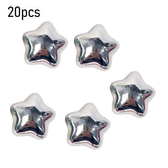 Metallic Star Charms 16mm Electroplated Flatback Stars Five-Pointed Star Charms for DIY Mobile Phone Cases Jewelry Making Hairpins Craft Supplies