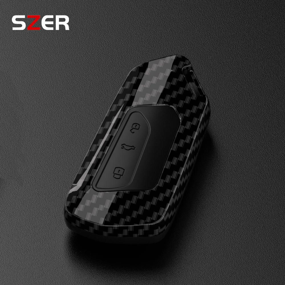 

ABS Карбоновый Чехол для Ключа Автомобиля Оболочка Брелок Для Volkswagen VW Golf 8 MK8 ID-4 ID-6 Для Skoda Octavia A8 Для Seat Leon FR MK4 Cupra