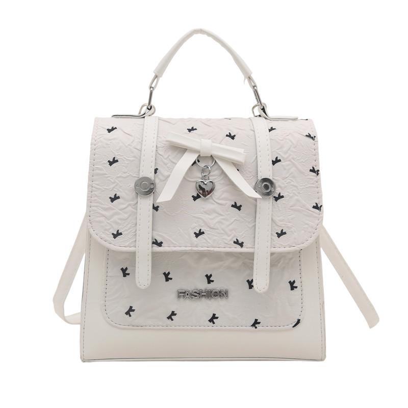 Pu Material Pink Bowknot Handbag With Magnetic Closure For Daily Use