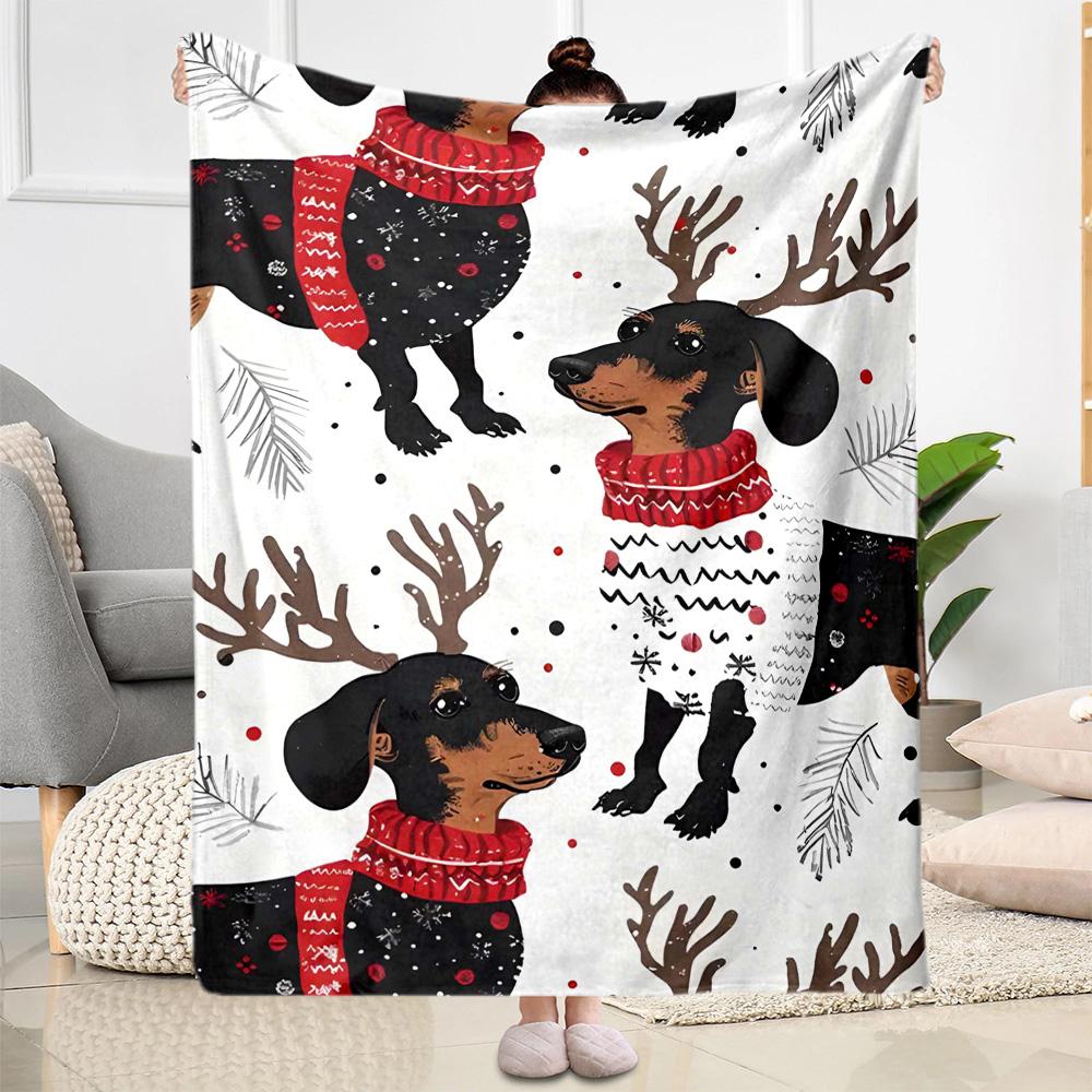 Rottweiler Moonlit Journey Flannel Blanket,Lightweight,Office Blanket,Sofa Blanket,Comfortable Blanket