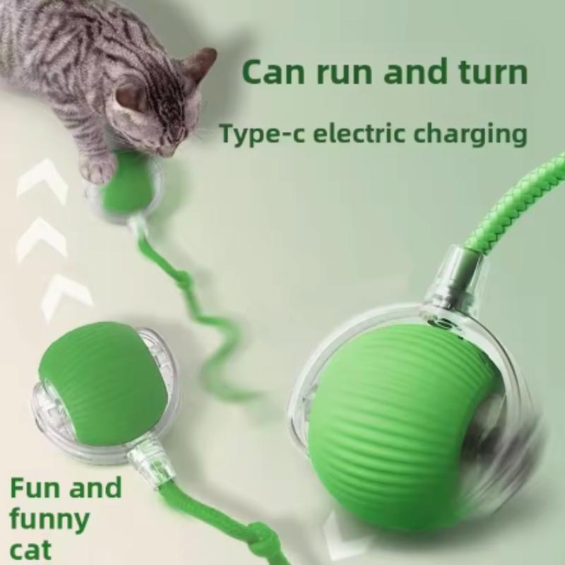 Rechargeable Smart Pet Interactive Toy Automatic Rolling Ball with Tail Cat Interactive Ball Toy Intelligent Mouse for Cats