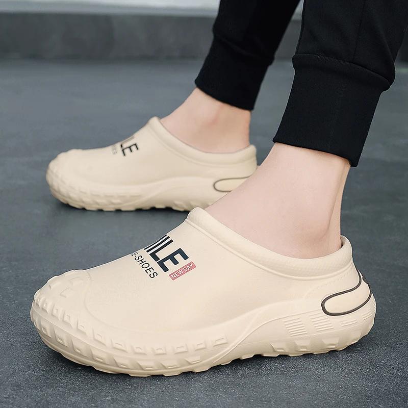 Fashion Hot Sale Men's Shoes Winter Kitchen Working Slippers Platform Shoe for Men Casual Slip-on Driving Chef Mans Slipper Main Push