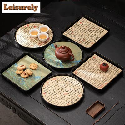 Calligrafia Cinese Assorbimento Acqua Asciugatura Rapida Piccolo Vassoio da Tè Piattaforma per Infusione a Secco Vassoio da Tè Accessori Servizio da Tè Kung Fu
