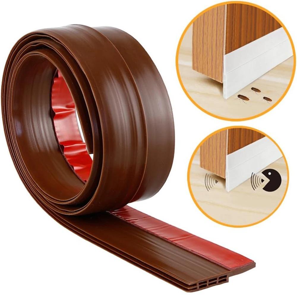 1PC 1M/ 39.37in Door Dust Stopper Seal Strip Self-adhesive Door Under Gap Weather Strip Acoustic Foam 5 Colors Anti Draft Tape