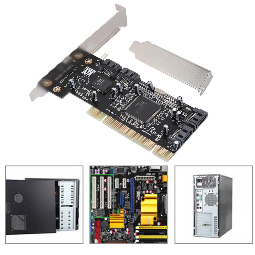 PCI 16X auf 4 Port SATA Riser Karte 5Gbps Sil3114 Master SATA PCI 4 Port Erweiterungskarte