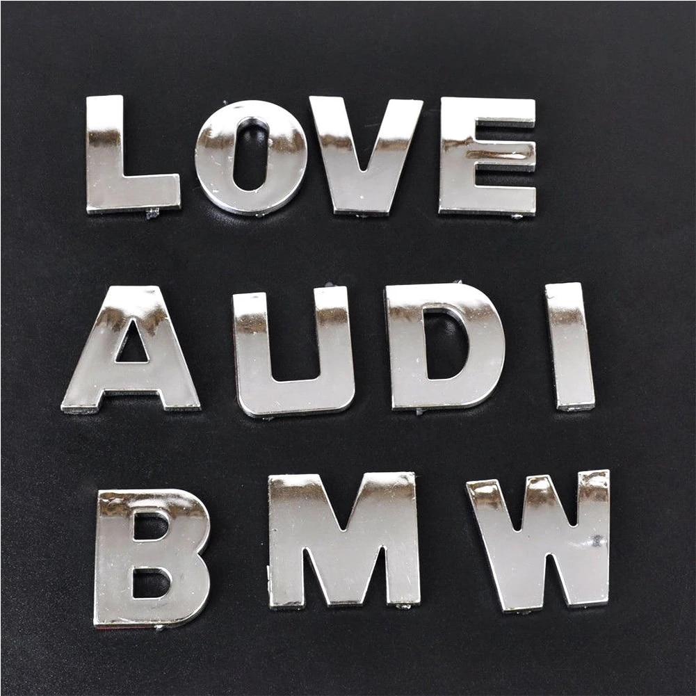 40Pcs DIY 3D Chrome Car Emblem Stickers Alphabet Letter Number Symbol Badge Words Sticker Auto Styling Car Decal Car Accessories