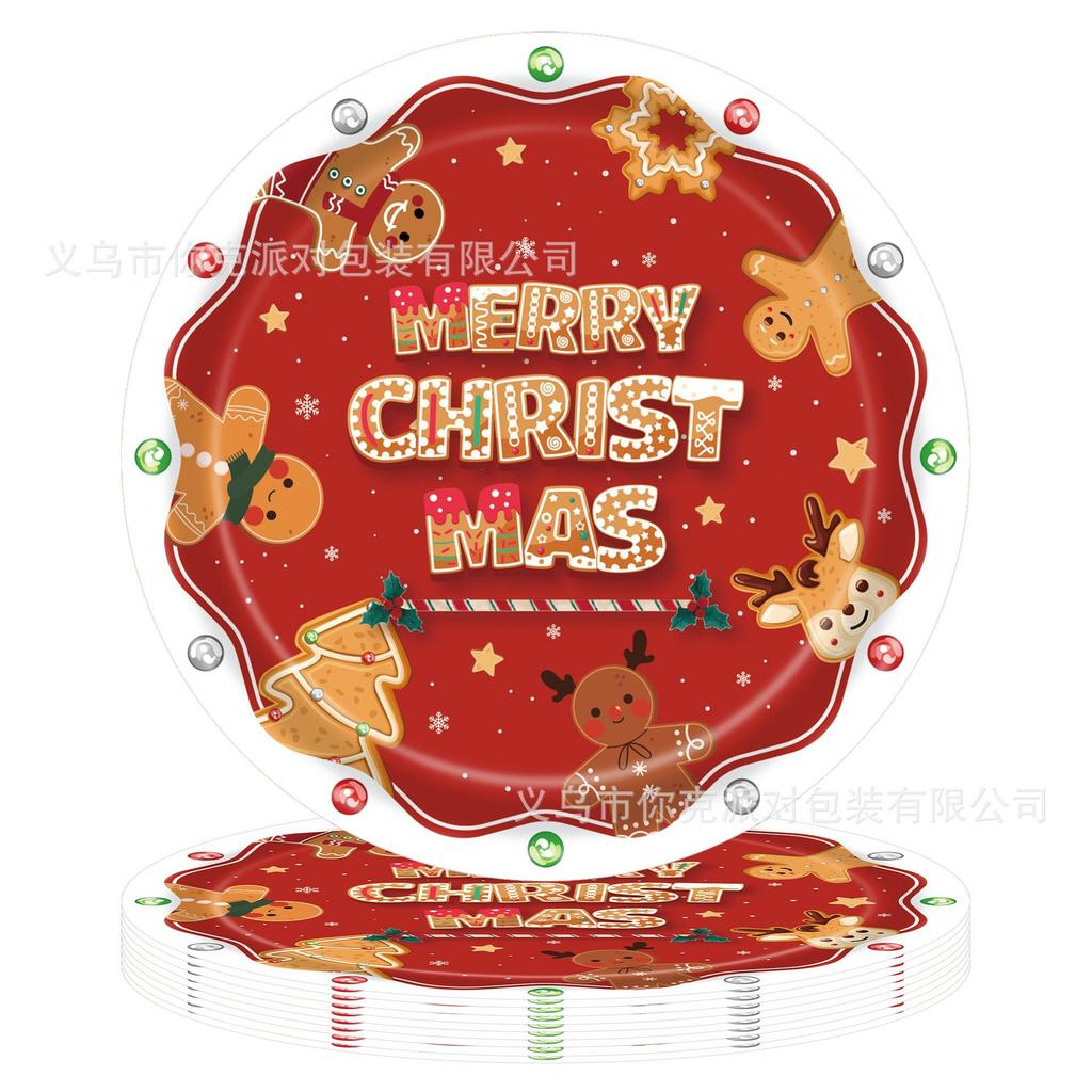 Christmas Paper Plates, Party Tableware, Disposable Paper Cups, Tissues, Tablecloths, Holiday Party Tableware