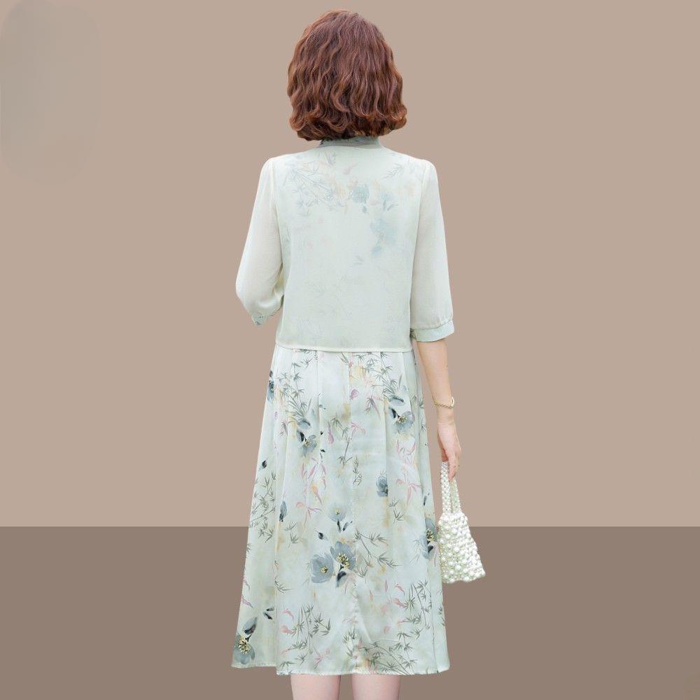 High Quality Chinese Style Summer Dress Set for Women Slimming Two Piece Outfit Fashionable and Elegant