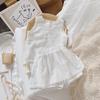 Girls Outfit Set Summer Clothing Sets Hollow Lace Suit Baby Casual Sleeveless T-shirt+Shorts Kids Clothes Sets Baby Clothes