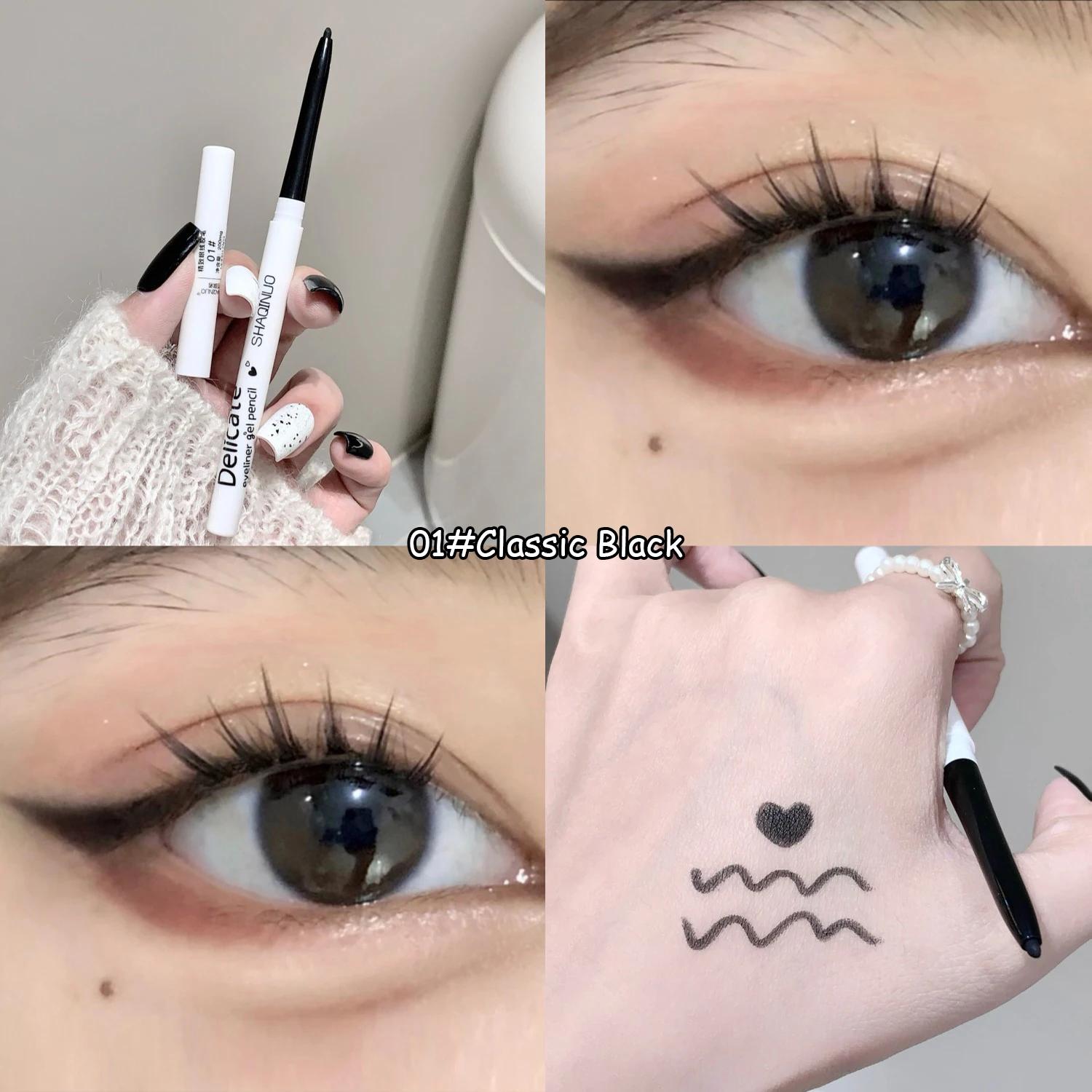 

Pearl White Waterproof Eyeliner Pen Black Brown Long Lasting Quick-drying Pencil Non-smudge Eyeliner Gel Silkworm Contour Makeup