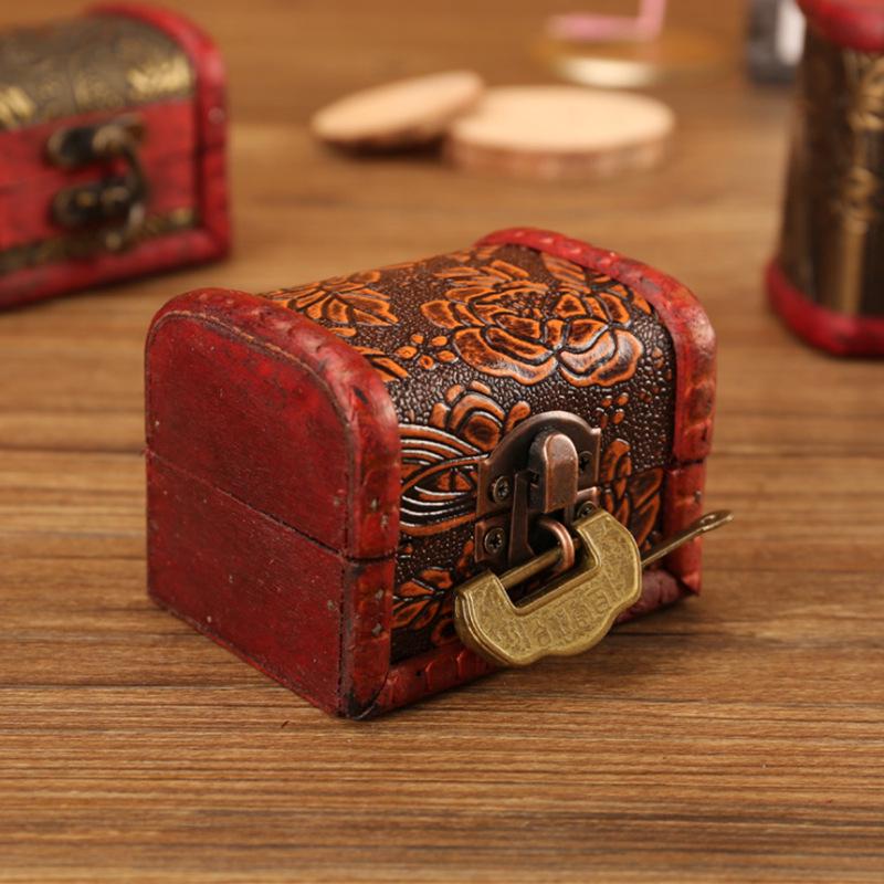 Vintage Wooden Jewelry Storage Box - Antique Style Desktop Organizer & Gift Packaging Box