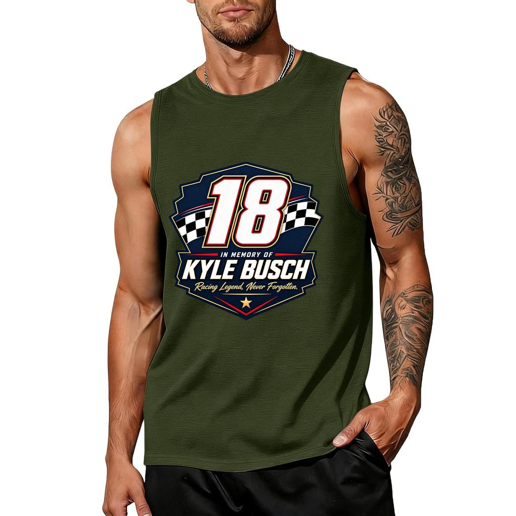 Men's Racing Graphic Sleeveless Tank Top Muscle Fit Casual Summer Shirt Lightweight Breathable Fabric Comfortable Design