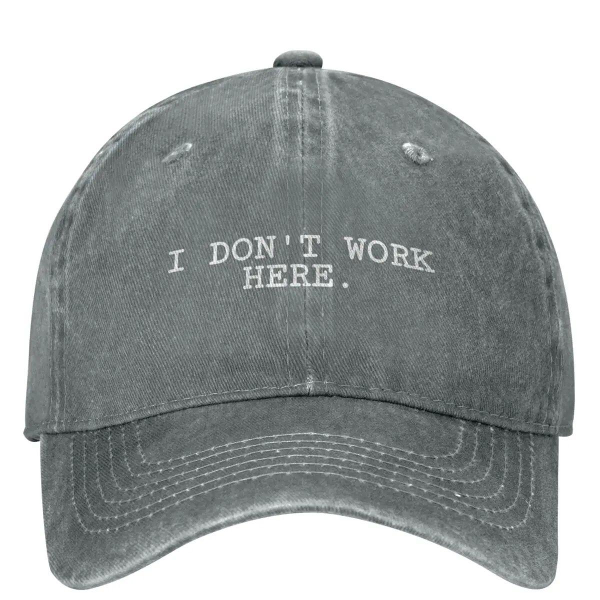 Ik werk hier niet Baseballpet Grappig Unisex Tieners Designer Truckerpet Zomer Mode Buiten Sportschool Baseballpetten Adjustable gray