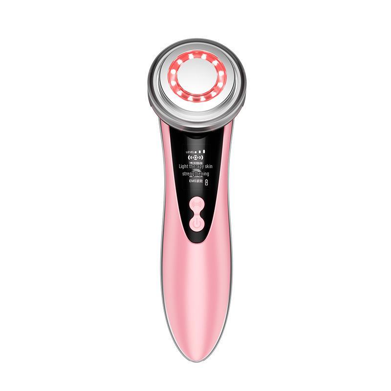 Ultrasonic Electronic Facial Beauty Device with Red & Blue Light Therapy