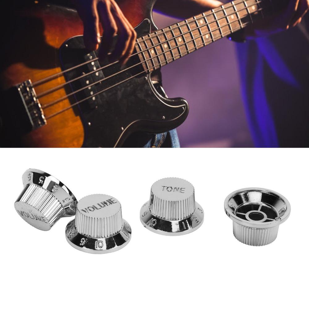 4PCS Silver/Gold Guitar Potentiometer Knob Set Polymer Electric Guitar Accessories Electric Guitar