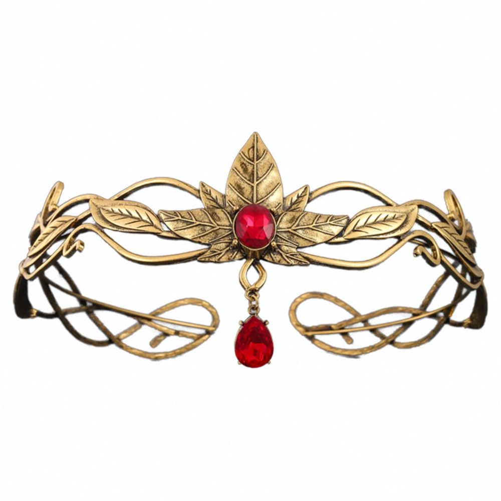 Vintage King Round Elves Crown Baroque Zinc Zinc Alloy Rhinestone Headdress  Bridal Party