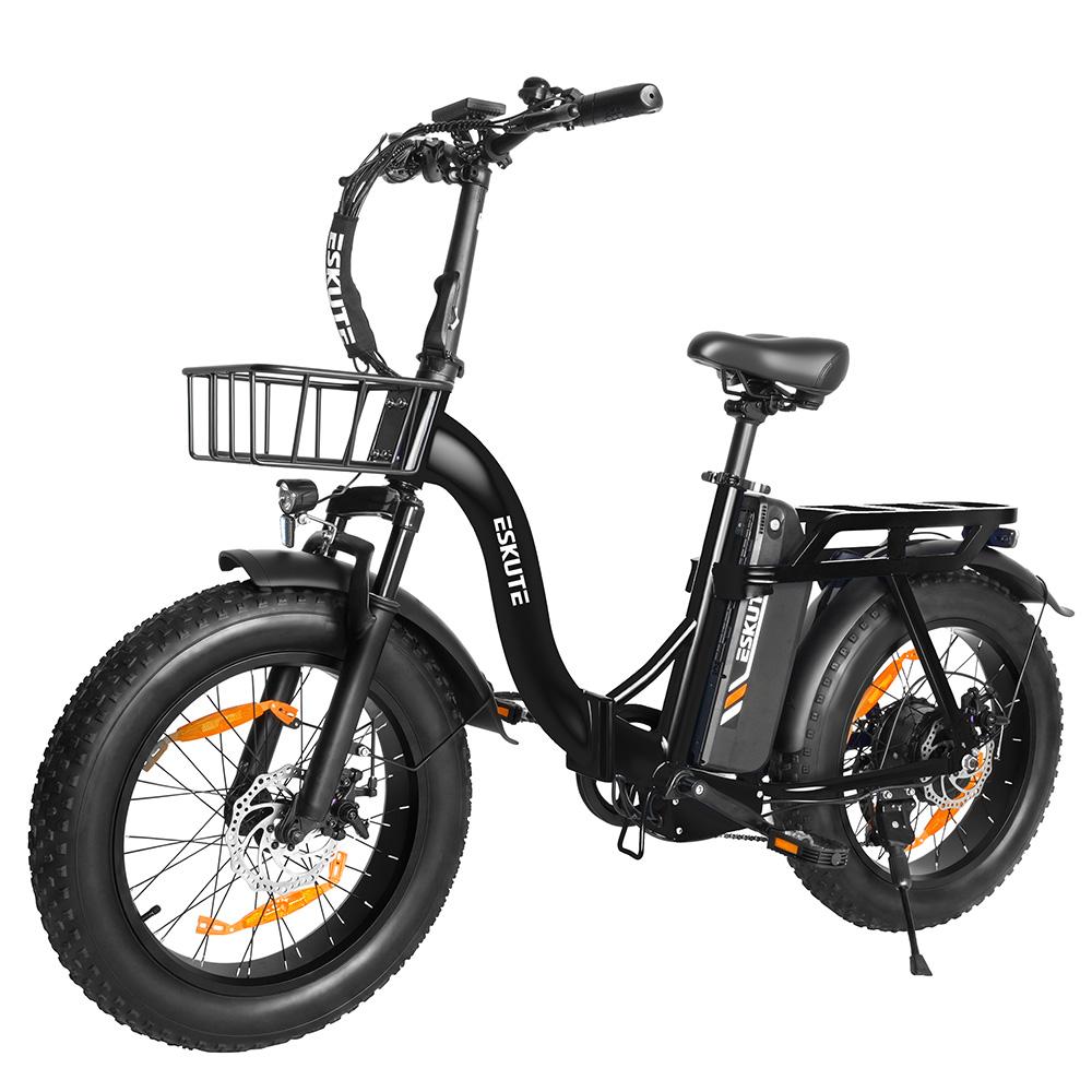 Electric Bicycle Eskute D202 20" Tire 250W Motor City Foldable E-Bike 48V 20.8Ah Dual Disc Brakes 7 Speed Max Load 150Kg