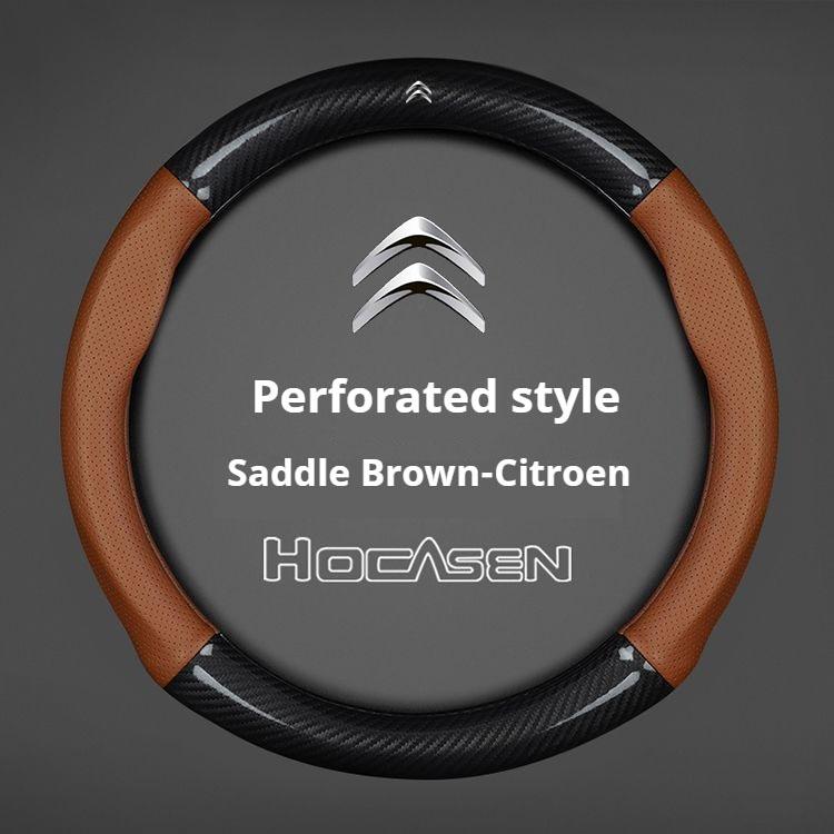 Kohlefaser-Leder-Lenkradabdeckung Für Citroen C1 C2 C3 C4 C5 C6 C4L Berlingo Picasso Aircross Sega Ely See Zubehör aik256