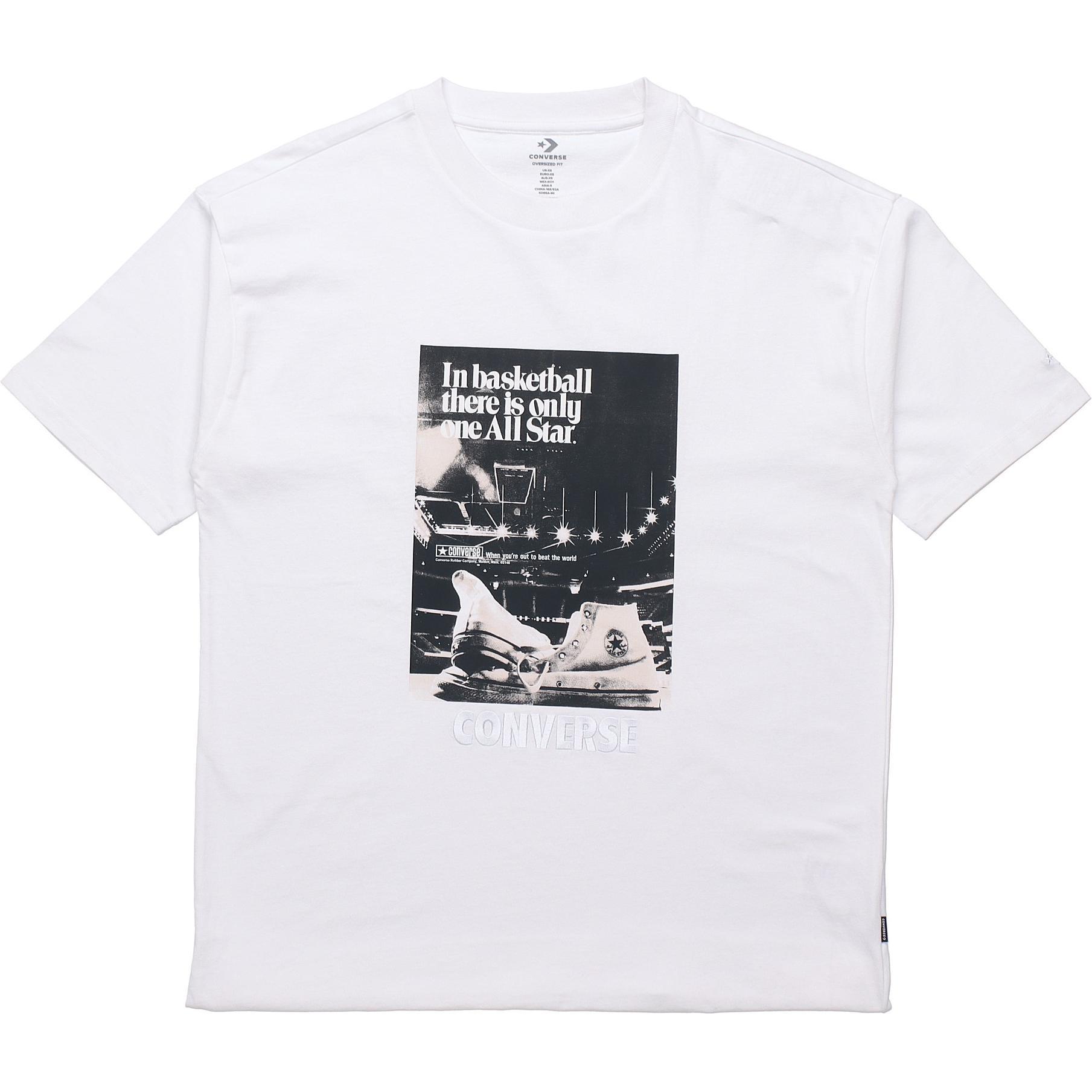Converse Chuck Taylor Washed Archive Basketball T-Shirt Asia Sizing White Men s 10022903-A02