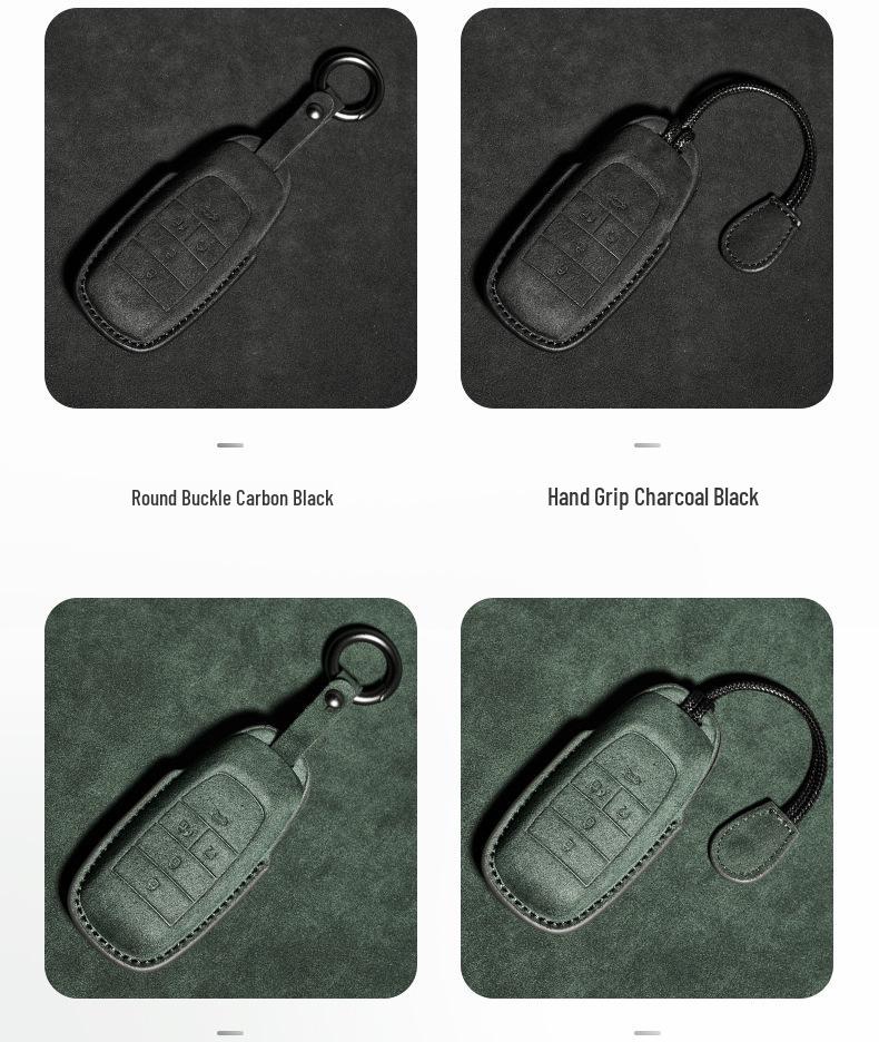 Suede Leather Key Case for Aion Aino S with V-Buckle