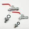 Red 3/4 Inch Zinc Alloy Lever Water Tap Faucet Ball Type Valve Red Handle Hose Plug for Washing Machine Garden Watering