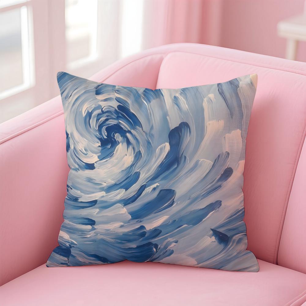 Abstract Art Pillow Niche Design Decor Cushion Cover Pillowcase Short Plush Invisible Zipper Room Sofa Cushion Cover
