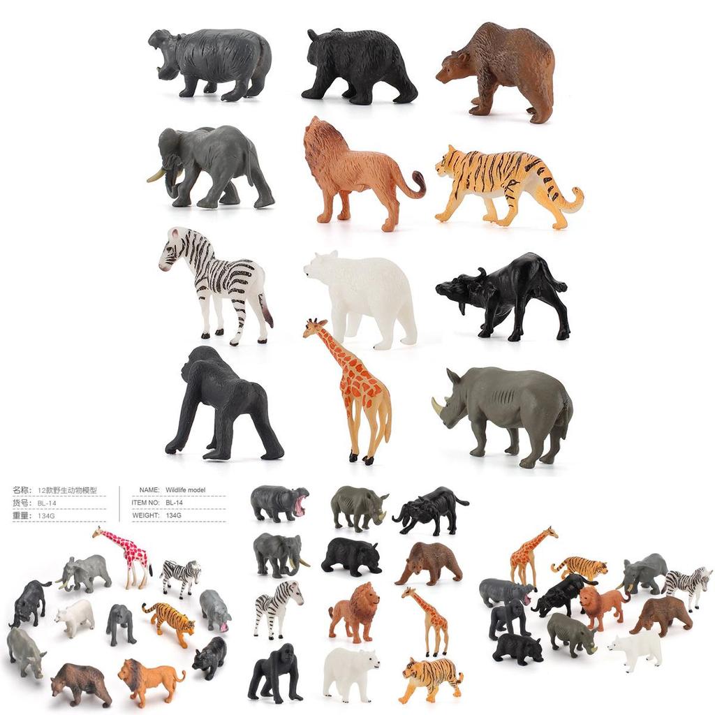 12pack Pvc Wild Animal Models For Kids Learning And Creative Play