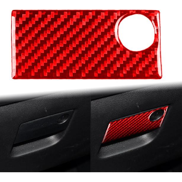 

Real Carbon Fiber Car Center Console Gear Shift Frame Panel Cover Interior Trim Sticker Cover Compatible with Dodge Journey 2011-2017 Accessories Red Co-pilot Storage Box Pane